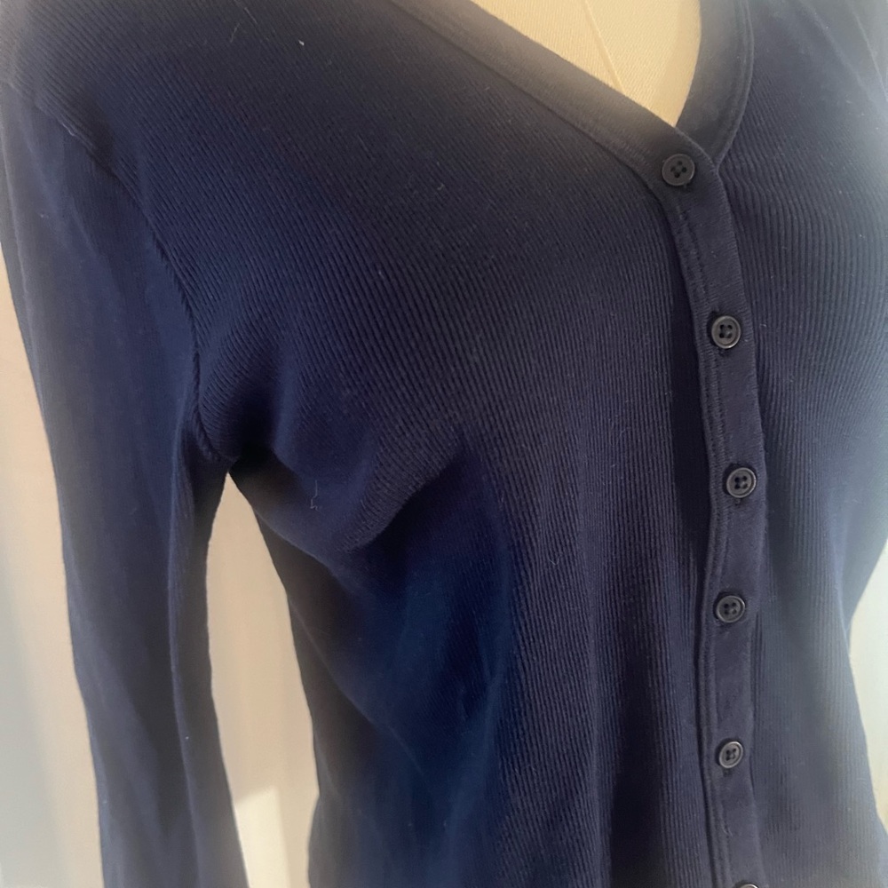 Brandy Melville ribbed v-neck long sleeve, button-down